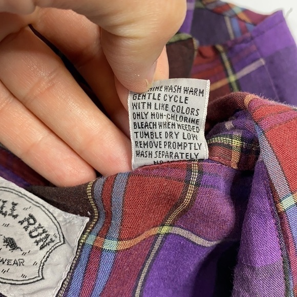 Vintage Bull Run Rugged Wear Plaid Short Sleeve Button Up Shirt XL - Picture 5 of 5